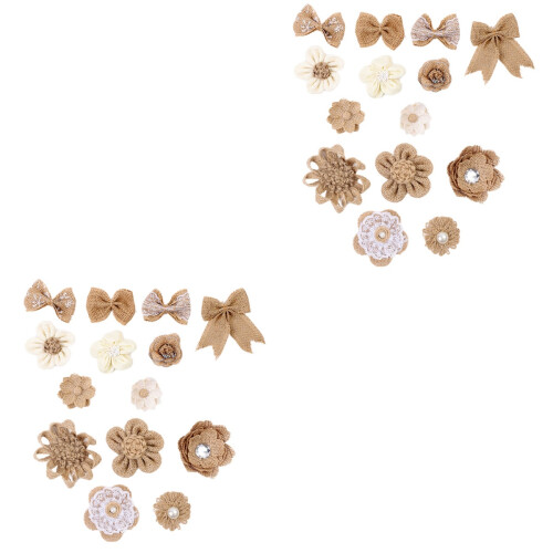 38Stk Burlap Blumen Stoffblumen Accessoires 2
