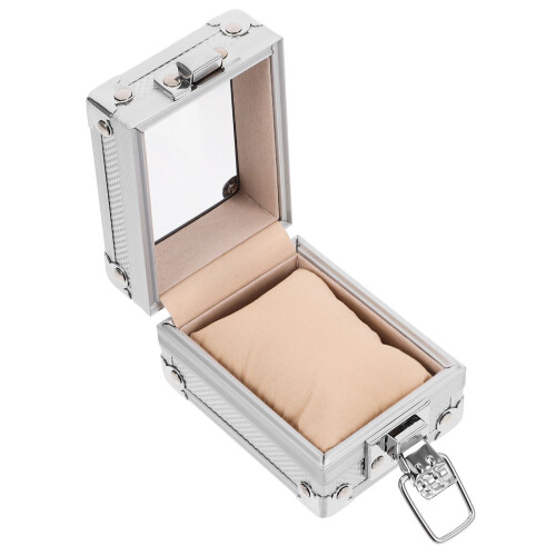2Pièces Boîtier Watch Winder Argenté Coussin Flexible