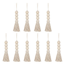 50Pièces Ornements Pendants En Bois Beige Pour , Rideaux Portes