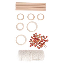 2Sets DIY Hand-Woven Accessories Khaki Cotton Wood Crafting Set