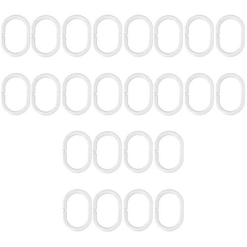 108Pcs White C Shape Curtain Rings Lightweight Shower Hooks 2