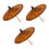 3Pcs Brown Oiled Paper Umbrellas for Dancing Decor Solid Wood Handle 2