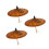 3Pcs Brown Oiled Paper Umbrellas for Dancing Decor Solid Wood Handle 5