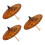 3Pcs Brown Oiled Paper Umbrellas for Dancing Decor Solid Wood Handle 6