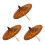 3Pcs Brown Oiled Paper Umbrellas for Dancing Decor Solid Wood Handle 7