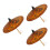 3Pcs Brown Oiled Paper Umbrellas for Dancing Decor Solid Wood Handle 8