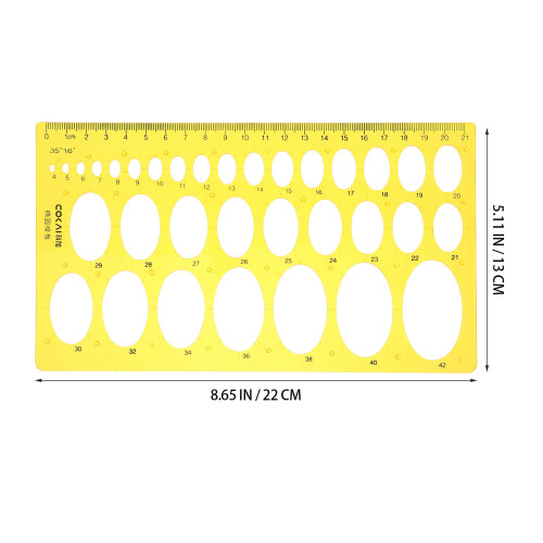 3Pcs Architecture Measuring Tool Orange Ellipse Drawing Templates Kit 1
