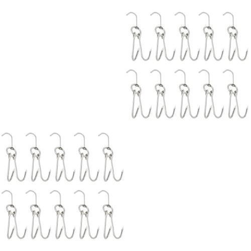 20Pcs Silver Bbq Hooks Creative Sturdy Meat Hooks for Hanging Poultry 2