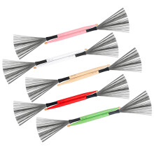 5Paires Brosses Fers Et Bois Pour Batterie Pratique Couleurs Variées