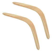 4Pcs Khaki Wooden Boomerangs Kids Outdoor Plaything Flying Toy Set