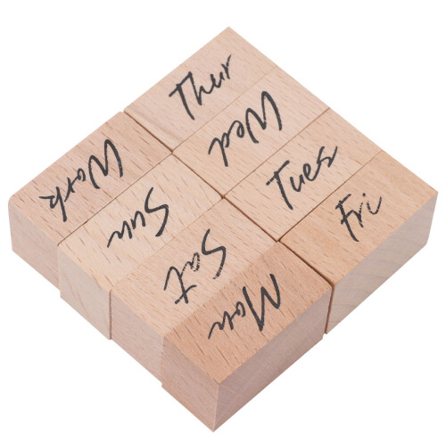 2Pcs Wooden Stamps Assorted Colors Durable DIY Scrapbooking Office Use