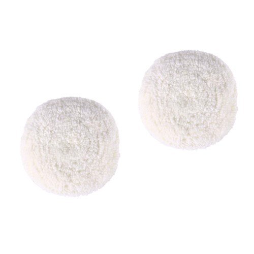 2Pcs White Wool Polishing Mop for Durable Vehicle Wheel Buffing 2