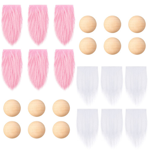 2Ensembles Barbes De Nain Fluffy DIY Avec En Bois