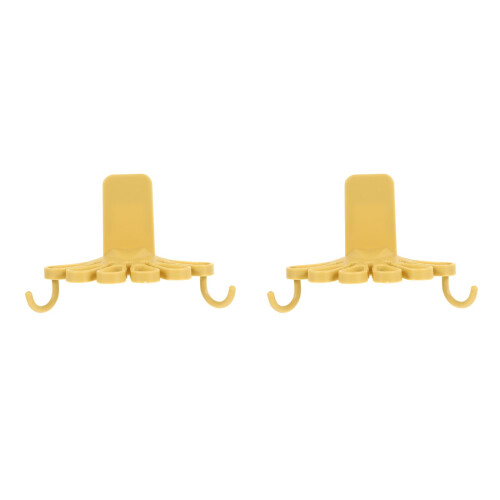 2Pcs ABS Yellow Swivel Towel Hook Rack Wall Mount for Kitchen Bathroom 2