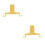 2Pcs ABS Yellow Swivel Towel Hook Rack Wall Mount for Kitchen Bathroom 5