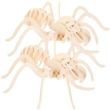 6Pièces Jeu Puzzle 3D Bois Animaux DIY Enfants Apprentissage Beige
