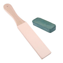 6Pièces Pierre Aiguisage Beige Bois PU Handle Pour Couteau Rasoir