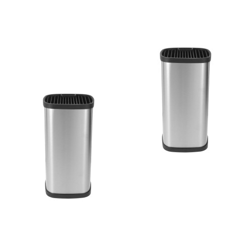 2Pcs Stainless Steel Cutter Holder Silver Compact Kitchen Tool Rack 1