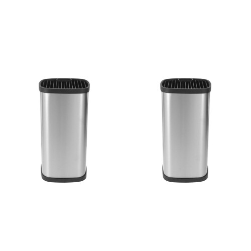 2Pcs Stainless Steel Cutter Holder Silver Compact Kitchen Tool Rack 2