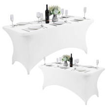 Univerzální přehoz na cateringový stůl 240 cm 8FT White Stretch MultiGarden