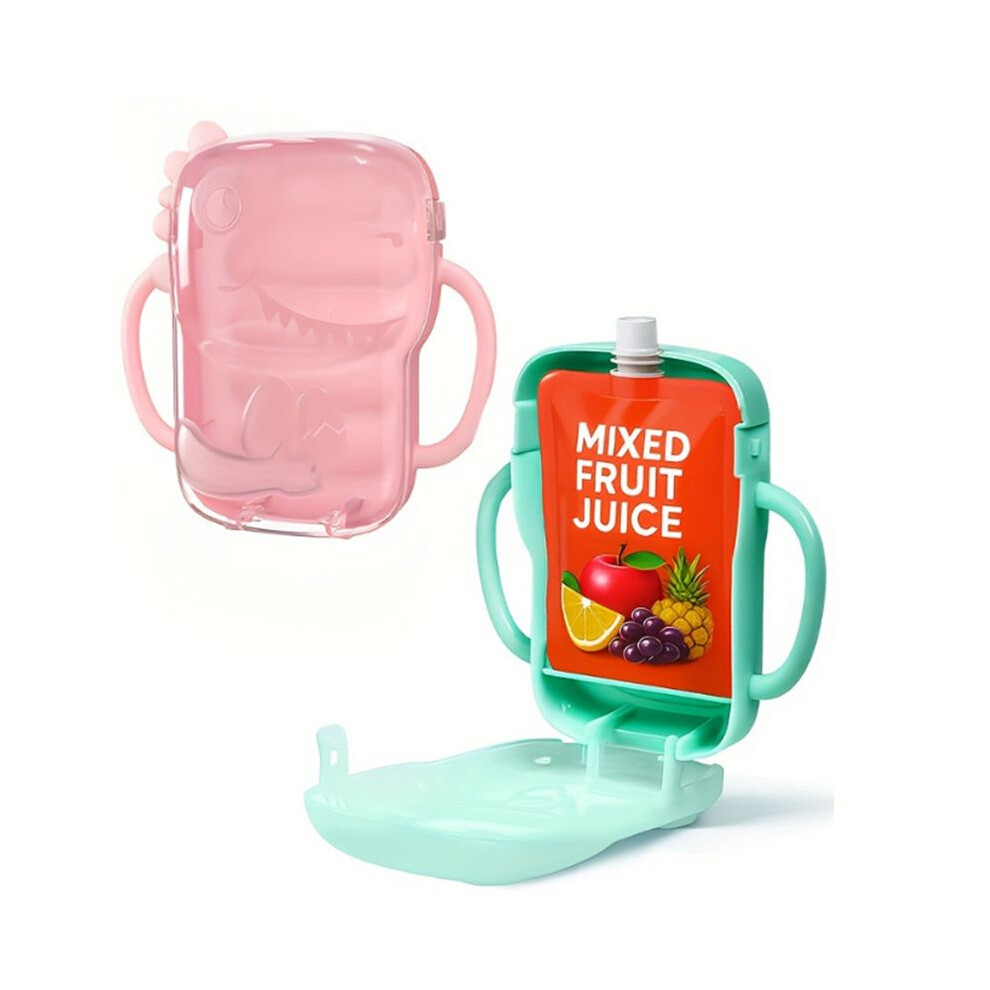 Tauoh 2 Pack Squeeze Proof Food Pouch Holder For Toddlers,Spill-Proof Baby Pouch Holder With Handles,Fits Most Food Pouches A