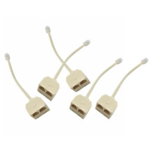 15Pièces Convertisseur Rj11 Beige Pour Téléphone Fixe À Sorties