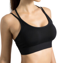 2Pièces Fitness Vest Femme Noir Confortable Pour Sport Dété