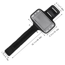 3Pièces Brassard Téléphone Sport Noir Néoprène Rangement Clés