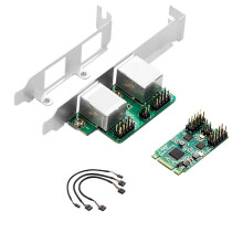 M.2 Dual Port Gigabit Ethernet Card M Key B Key PCIe 2 1000Mbps 1G Nic Network Realtek 8111H Chip for PC