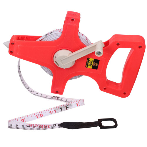 3Pièces Mètre Retractable 30M Orange Acier Longue Vie
