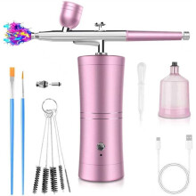 Air Brush Painting Set: Airbrush for Nails W/ 32 Psi Compressor, Rechargeable, 0.3mm Non-Clogging Nozzle for Makeup B