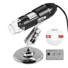 Microscope NuméRique USB 3 en 1, CaméRa Endoscopique, Grossissement RéGlable avec Support PC, 1600X