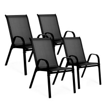 Sada 4 zahradních židlí na terasu nebo balkon Black MultiGarden