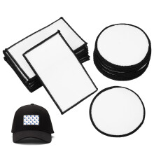 60Stk Blank Iron-on Polyester Patches Für Hüte Und Kleidung Mehrfarbig