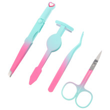 2Sets Präzisions Augenbrauenpinzette Metall Set Tragbar Bunt Für Damen