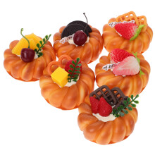 3Sets Realistische PU Brotdarstellung Orange Foto Food Deko