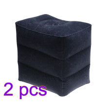 2 Reisefußstütze Blau, Faltbar, Schnell Aufpumpbar, Bequem