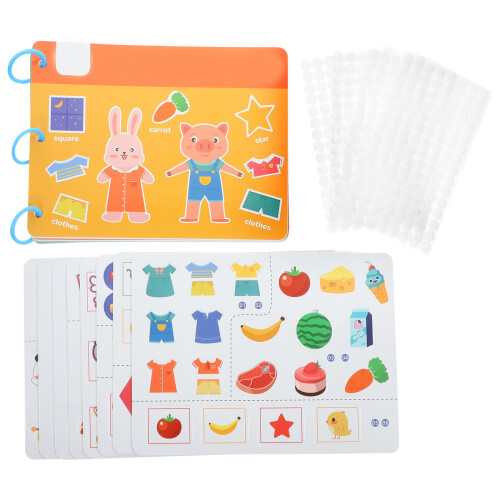 3Stk Lernstickerbuch Mit -Wort-Kombinationen Für Kinder Bunt