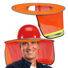 6Stk Hard Hat Shade Gelb Mit Netzmaterial Und Komplettem Nackenschutz