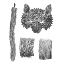 5Sets Wolf Cosplay Zubehör Set Mit Maske, Handschuhen Und Tier-