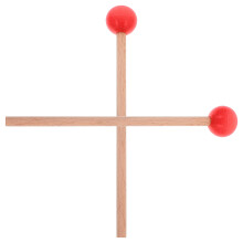 3Pairs Red Wooden Percussion Mallets Rubber Head for Marimba Xylophone