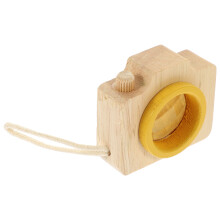 4Pcs Creative Yellow Kaleidoscope Toys Wooden Kids Decorative Play