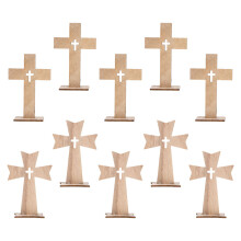 40Pcs Beige Wooden Crucifixes Rustic Spiritual Crosses for Home Decor