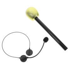 10Pcs Golden Fake Head Microphone Set for Halloween and Stage Cosplay