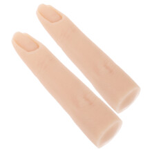 8Pcs Reusable Silicone Nail Finger Practice Model Beige Hand Trainer