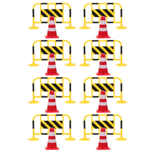 2Sets Mini Verkehrsabsperrung Modell ABS Bunt Kinder Lernspielzeug