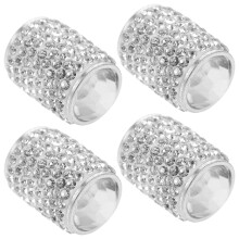 8Stk Weiße Bling Reifenventilkappen Alu Mit Dichtungsring Und Strass