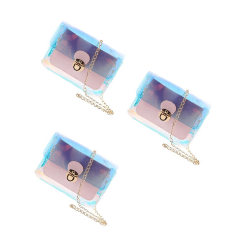 3Pièces Sac À Main Transparent Rose Coloré Mode 1