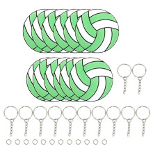 12 Pcs Volleyball Keychain Bulk Volleyball Gifts Stuff for Volleyball Favor Fan Pendant Keychain Case Keyring