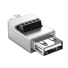 USB2.0 Lödlös Adapter Metallfodral USB 2.0 Terminalblock Datakontakt USB-Skruv Plintkort Plug Hona